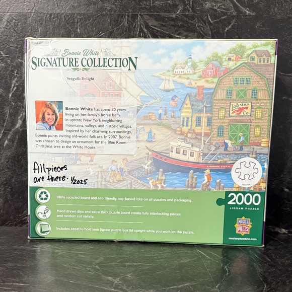 BONNIE WHITE SIGNATURE COLLECTION 2000 Piece Jigsaw Puzzle “Seagulls Delight" - Picture 4 of 7